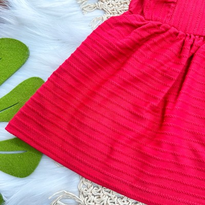 Conj. Batinha Pingente Coração e Short - Vermelho